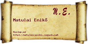 Matulai Enikő névjegykártya